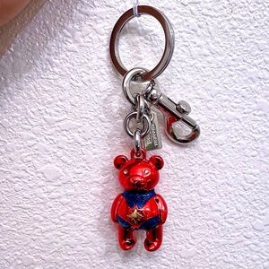 Coach x Marvel captain america metal teddy bear keyholder bag charm